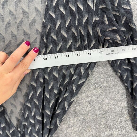 Express Wrap Dress Women XS Gray Geometric Midi Tasseled Tie Up V-Neck Casual - Picture 5 of 7